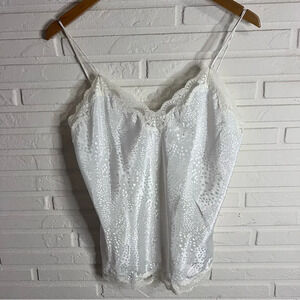Deena White and Lace Animal Print Vintage Camisole, Women’s Size 36